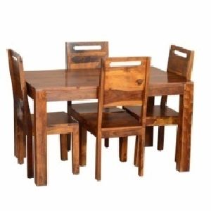 4 Seater Wooden Dining Table Set 03