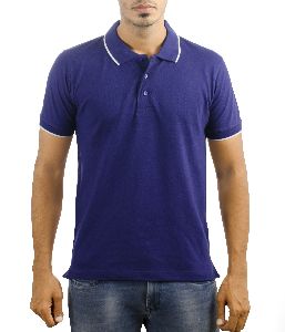 Men Polo Neck Purple T-Shirt