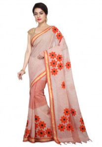 embroidered cotton saree