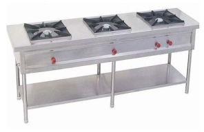 Stainless Steel Triple Burner Gas Bhatti