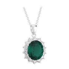 sterling silver emerald pendant