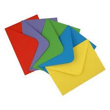 colored paper envelopes