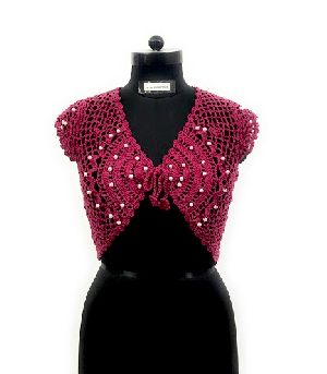 Crochet Shrug with Beads