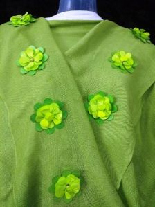 3D Embroidered Green Stole