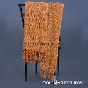 Cotton Stone Washed Throw Blanket