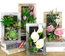 Artificial Flowers With Wall Frame