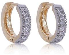 Ankur astonish gold and rhodium plated AD hoop earring for women