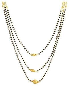 Ankur bewitching three layer gold plated mangalsutra for women