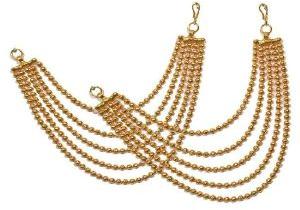 Ankur classy gold plated five layer chain earring for women