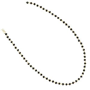 Ankur dazzling gold plated black colour beads mala for women
