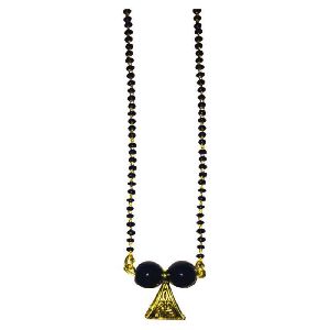 Ankur ethnic gold plated single line black beads mangalsutra for women