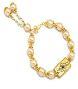 Ankur fabulous gold plated beads bracelet for women