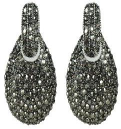 Ankur greceful black plated diamond earring for women