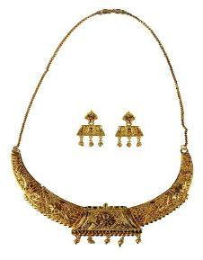 Ankur modern alloy gold plated necklace set for women