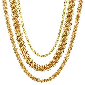 Ankur ravishing gold plated combo chain for men