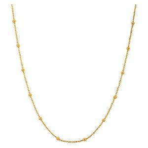 Ankur slender gold plated beads chain for women