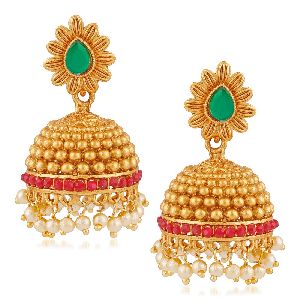 Ankur stunning flowers design gold plated earring for women