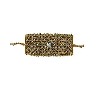Ankur stylish gold plated kundan bracelet for women