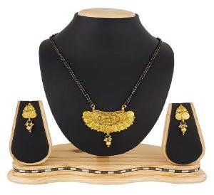 Ankur traditional laxmi temple gold plated mangalsutra set for women