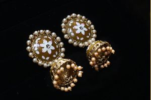 Coloured Meenakari Jhumkas