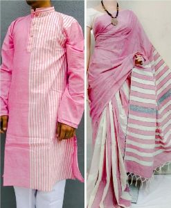 Rakhi Collection Handwoven Couple Combo KHESHCotton Saree