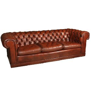 leather 3 seated chesterfield sofa