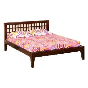 Solid wood non storage bed in wood
