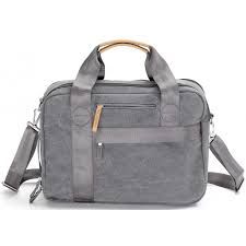 Grey Leather Office Bag