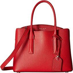 ladies red leather handbag