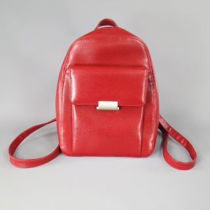 Red Leather Backpack Bag