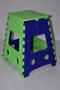 Green & Blue Plastic Folding Stool