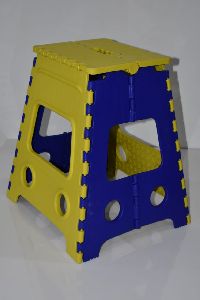 Yellow & Blue Plastic Folding Stool