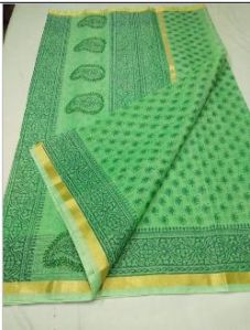 Kota Doria Printed Cotton Saree