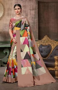 Multi Color Khadi Silk 6 Meter Saree Blouse