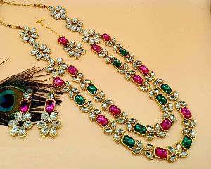 Multi Colour Kundan Necklace Set
