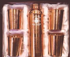 Copper 4 Glass & Bottle Set