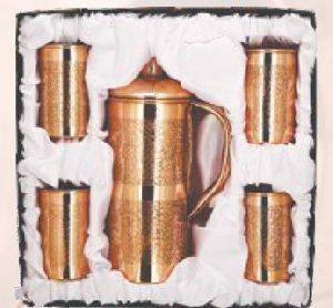 Copper Jug & Glass Set