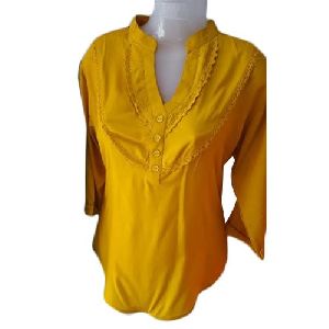 Ladies Yellow Cotton Top