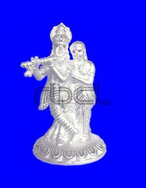 1026 Silver Radha Krishna Statue