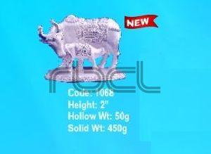 1068 Sterling Silver Cow Calf Statue