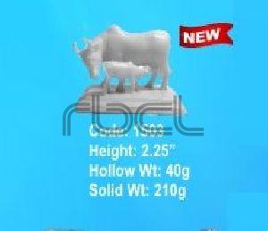 1503 Sterling Silver Cow Calf Statue