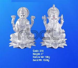 314 Sterling Silver Laxmi Ganesh Statue