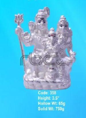 358 Sterling Silver Shiv Parivar Statue