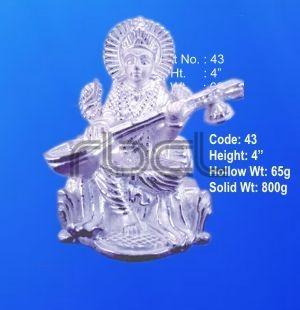 43 Sterling Silver Saraswati Statue