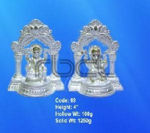 69 Sterling Silver Laxmi Ganesh Statue