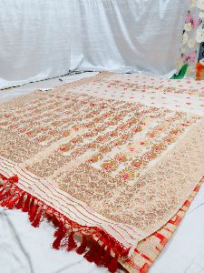 Festive Delicate Handwoven Ghicha Jamdani Saree