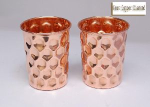 Copper Hammered Glass Set