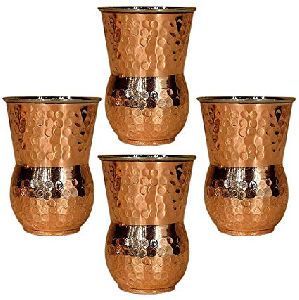 Copper Matka Shape Glass Set