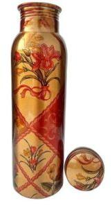 Copper Red Flower Design Bottle