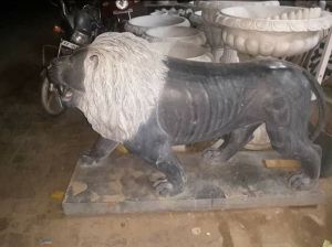 Black Stone Lion Statue